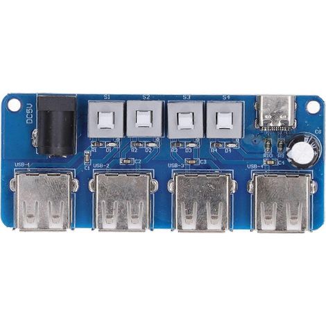 Leistungserweiterungsmodul mit Tastensteuerung, 4-Kanal-USB-Leistungsverteiler, Leistungsmodulplatine 5V