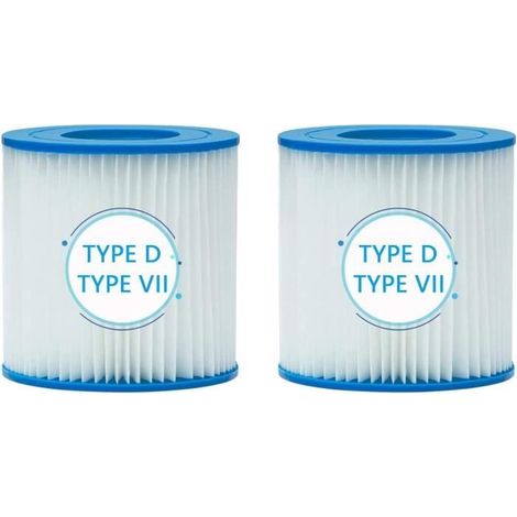 2Pcs Cartouche filtre, élément filtre de piscine en papier de remplacement pour pompe de filtration de piscine Bestway VII & Intex D (1/4)