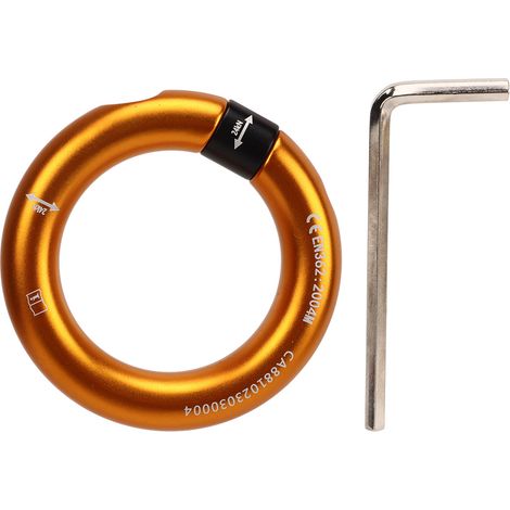Mousqueton à rappel 12mm, ouvert détachable, connecteur d'escalade, pour alpinisme, grimpe, élagueur, sauvetage, point d'ancrage, or (1/5)