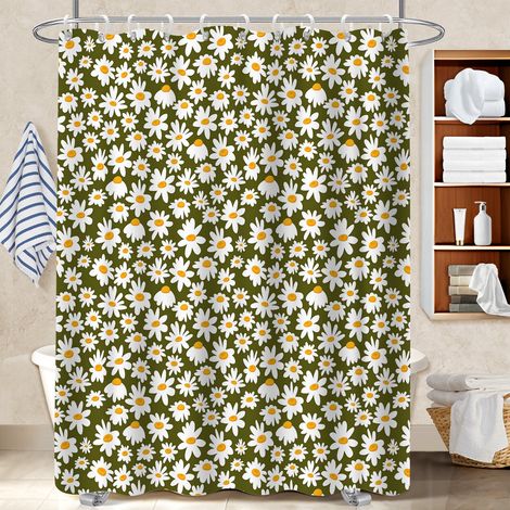 Rideau de douche imperméable en polyester 180x180 souple housse de baignoire pour un coin douche ressourçant (1/5)
