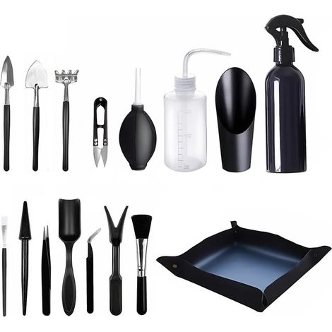 Kit d'outils de bonsaï 16 pièces avec tapis de rempotage étanche, kit de démarrage bonsaï, kit de démarrage pour bonsaï (1/4)