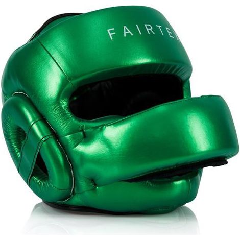 Casco de boxeo Fairtex HG17 con protector nasal, color verde, talla M.