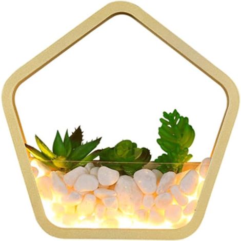 Warm White LED Wall Lamp, Pentagone, Modern Minimalist Gold Metal Wall Sconce with Acrylic Shade, 3000K Warm White, for Bedroom (1/4)