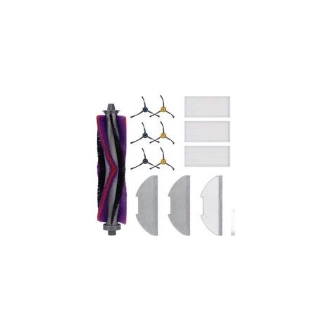 Lot de 14 accessoires de rechange pour aspirateur Eureka E10s, 1 brosse principale, 3 paires de brosses latérales, 3 lingettes, 3 (1/5)