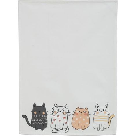 Torchon 100% coton Chats mignons (1/2)