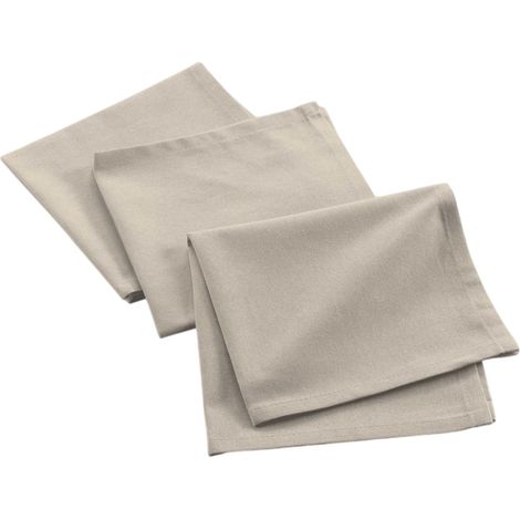 Lot de 3 Serviettes de Table "Mistral" 40x40cm Naturel