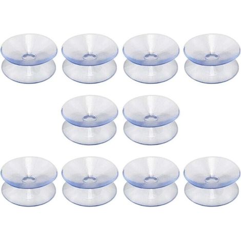 Bardusch-Lot de 10 ventouses double face en caoutchouc de silicone pour dessus de table Ventouse transparente sans crochets Compatible avec plateau en verre Taille : 35 mm (1/5)