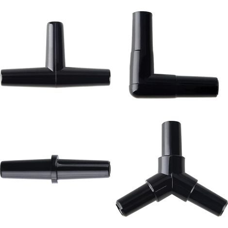 40 Connecteurs Tuyau Air Aquarium Plastique Noir Droit L Y T Pour Pompe 4-6mm (1/5)