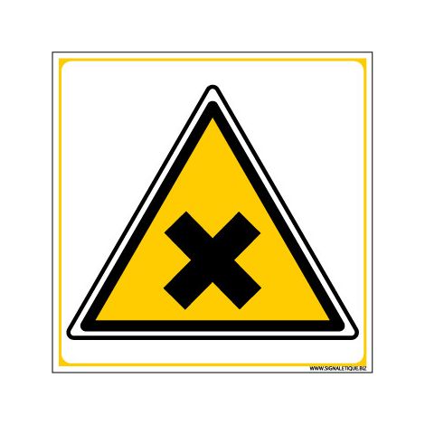 Panneau DANGER MATIERES NOCIVES OU IRRITANTES (C0043) - Adhésif - 125 x 125 mm