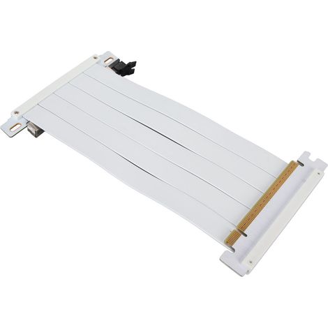 Câble riser PCIe 4.0 x16 haute vitesse, flexible, double face, à 180°, pour carte graphique RTX 4090 et RX 7900 XT, blanc, 20 cm / 7,9 pouces