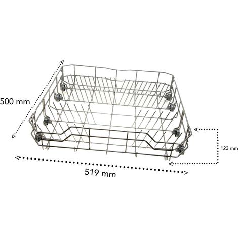 Panier inférieur gris pour lave-vaisselle CURTISS, FAR, CONTINENTAL EDISON – Dimensions 500 x 519 x 120 mm – Remplacement facile – Proline