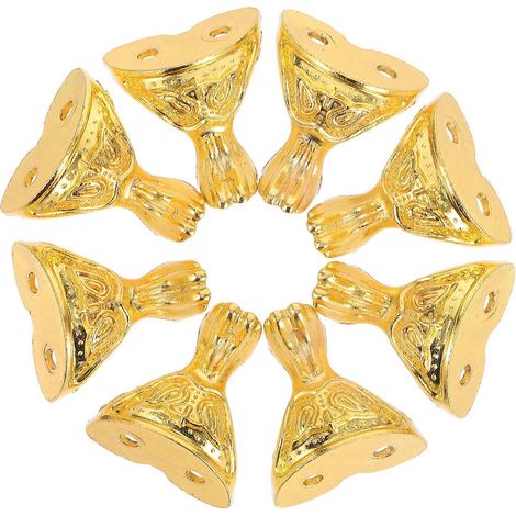8 pieds de boîte en alliage de zinc : protections de pieds de boîte vintage, adaptées aux boîtes à bijoux, aux boîtes cadeaux et aux pieds de meubles et de décoration intérieure vintage en métal (1/5)
