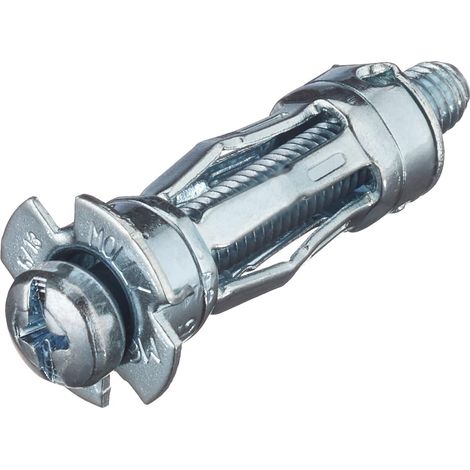 10 - Cheville Métallique - Vis M6 - Expansion Pour Parois Vides - Fixation Murale - Gris - 6x34mm