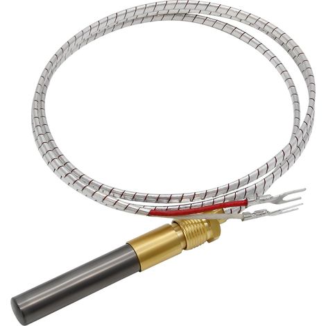 Generatori di termopila da 36 pollici, termopila Q313A da 750 millivolt per scaldabagni a gas/camini/friggitrici a gas/forni, termocoppia a resistenza termica da 750 per camini (alluminio da 36 pollic