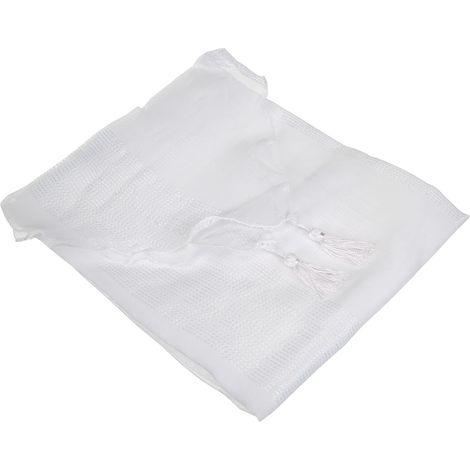 Paire de Voilages à Passants (2 x 60 x 120 cm) Salina Blanc, Voile Sablé (1/5)