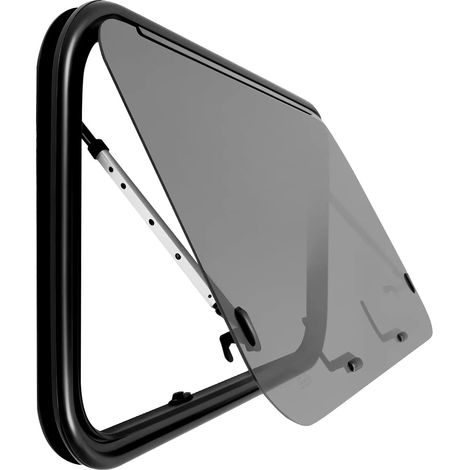 Fenêtre à poussée RV, matériaux durables, ventilation améliorée, noir (1/2)