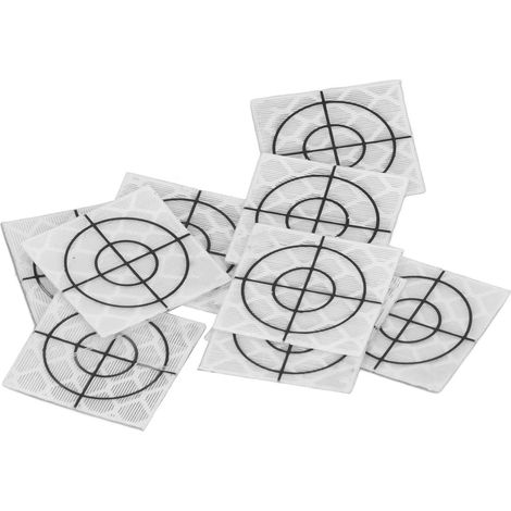 Lots de 100 autocollants réfléchissants en résine 2x2 cm pour topographie et station totale, patches réflecteurs adhésifs (1/5)