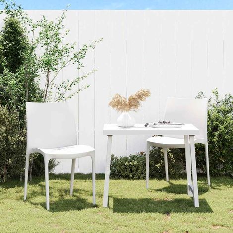 Chaises de jardin-Chaise de terrasse-Chaise d'extérieur lot de 2 blanc 50x46x80 cm polypropylène (1/5)