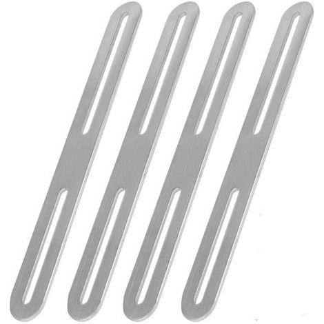 4PCS Pattes D'assemblage en Acier Inoxydable Fixation Droits Plats Plaques Equerre Assemblage Plate 215 x 24mm Plaque de Renfort Métallique pour Réparation Connexion Fixations Meubles (1/4)