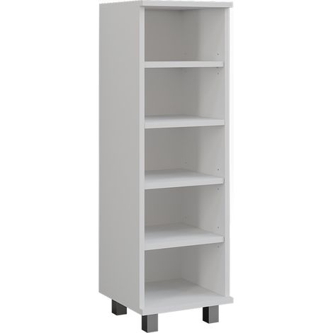 Mobiletto midi Ilias, Bianco, 30.2 x 95 cm con 5 scomparti aperti, Vicco