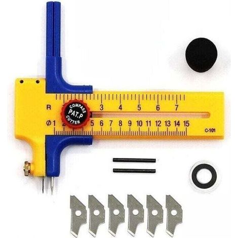 Compas Circle Cutter, Coupe Circulaire Papier, Compas-Cutter, Cutter Circulaire Outil de Dessin Circulaire de Haute Précision, Compas de découpe 10-15 cm (1/4)