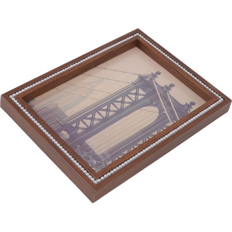 Cadre photo vintage, aspect exquis, couvercle transparent, ornement pour la décoration intérieure, cadeau de Noël, M (14,7 x 19,7 x 2 cm / 5,8 x 7,8 x 0,8 po) (1/5)