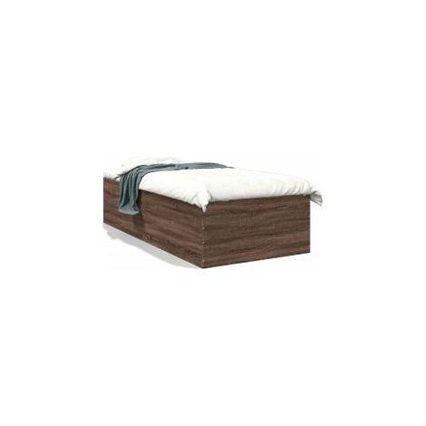 Cadre de lit chêne marron 90x190 bois d'ingénierie (1/5)