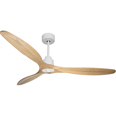 Tenerife Ring - Super destratificateur et ventilateur DC 166 cm Blanc pales bois clair  sans Lumière 30 à 60 m²