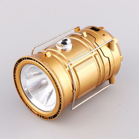 led cheval lanterne solaire cheval lanterne camping lumière led cheval lanterne charge multi-fonction pêche nuit pêche lumière forte lumière lampe de poche or (1/2)