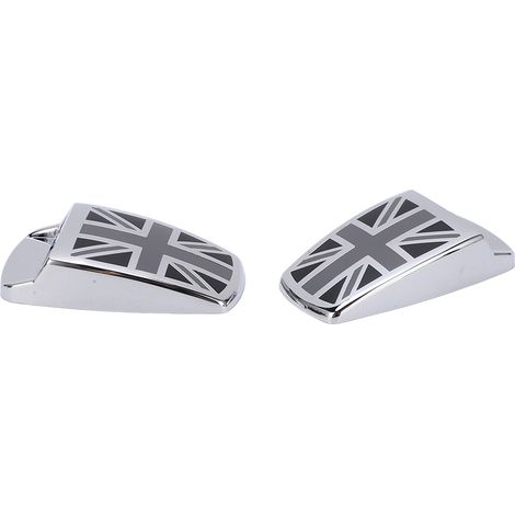 Lot d'embouts de buses lave-glace avant style Union Jack pour Mini Cooper R50 R52 R55 R56 R57 R58 R59 R60 R61 F54 F55, capuchons décoratifs en plastique noir, kit de remplacement (1/5)