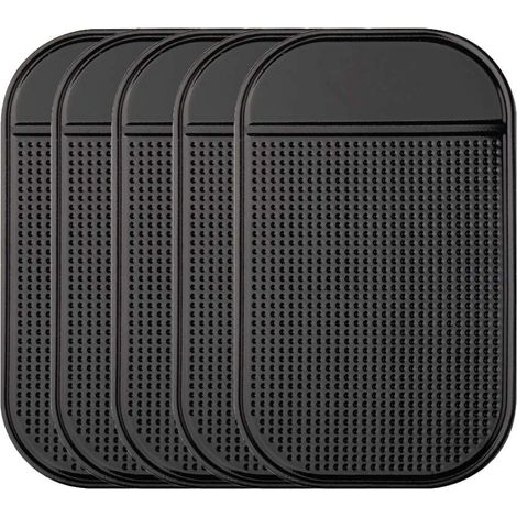 Tapis antidérapant pour Tableau de Bord de Voiture, 5-Pack Anti-dérapant Dash Pad très épais pour détecteur de Radar, téléphone Portable, clés, Verre, GPS, pièces de Monnaie (1/5)
