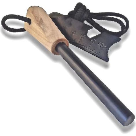 Trousse à feu Bushcraft épaisse, pierre à feu traditionnelle avec 20 000 frappes artisanales, tige en ferro-cérium robuste