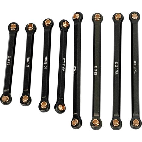 Kit de biellettes de suspension RC en alliage d'aluminium CNC léger pour voiture RC Traxxas 1/18, noir (1/5)