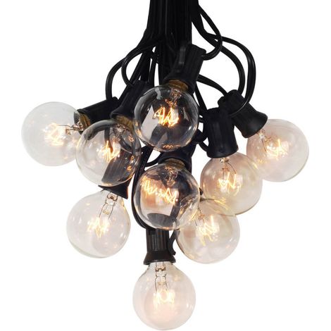 Ensemble de lampes G40 haute pression, résistant à l'eau pour l'extérieur, décorations de fête - Lampe de cour en bobine LED fil tungstène G40 - 3 mètres avec 10 lampes