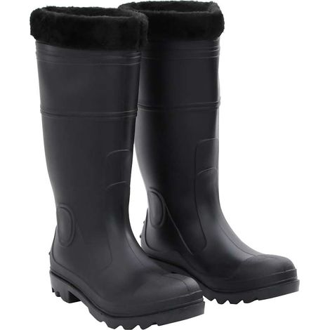 Gummistiefel mit Herausnehmbarem Innenfutter Schwarz Gr. 41 PVC