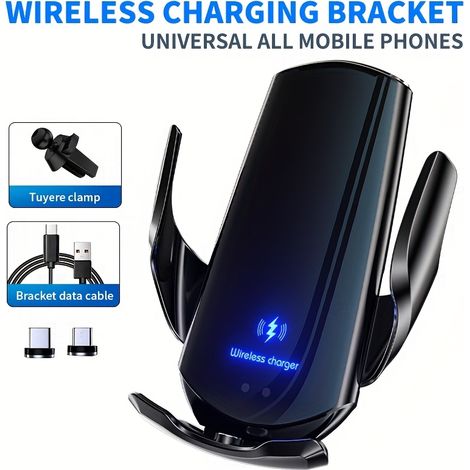 Chargeur sans fil pour voiture, support téléphone pour voiture, support de navigation métallique (1/5)