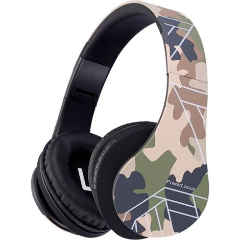 Casque audio sans fil Bluetooth PowerLocus pour enfants, motif camouflage (1/5)