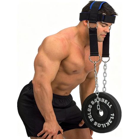 Harnais de musculation pour le cou, avec chaîne et sangle en acier réglables, pour un entraînement optimal des muscles du cou. (1/5)