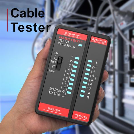 HABOTEST HT812A Tester per cavi di rete, localizzatore di fili, tester e rilevatore di linee telefoniche, multifunzionale RJ11 RJ45, identificazione 2P/4P/6P/8P per la manutenzione. (1/5)