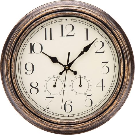 ACCSHINE Horloge Murale Vintage en Plastique (Doré, 30cm) (1/5)