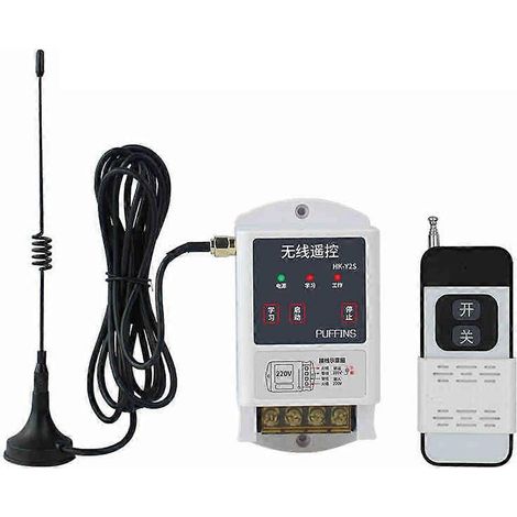Interrupteur de commande à distance sans fil 220 V pour pompes à eau et éclairage, portée de 1 km, haute puissance, contrôleur intelligent (1/5)