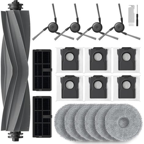 Kit de accesorios para Dreame X40 Ultra, juegos de repuesto para aspiradoras X40 Master L40 Ultra con cepillo principal, 4 cepillos laterales, 2 filtros HEPA, 6 paños, 6 bolsas (20 piezas) (1/5)