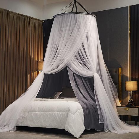 Canopée de lit de luxe pour les filles et les adultes, grand rideau de lit double couche élégant, mobilier robuste et élégant (1/5)