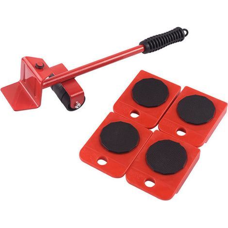 Ensemble d'outils de déplacement pour élévateur de meubles, bleu, fixe, non pliable, base plate-forme, 4 roues 360°, chariot de déplacement avec élévateur, charge maximale 1 300 lb (1/5)