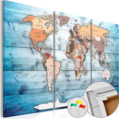 Quadri di sughero - Sapphire Travels [Cork Map] - 60x40 (1/4)