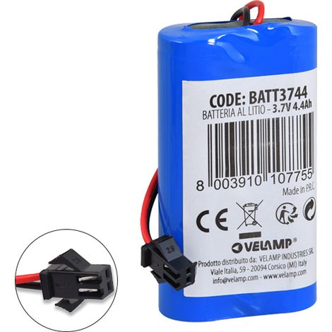 Velamp - Batterie VELAMP BATT3744 pour projecteurs IR867, IR666-10W, ST999-10L