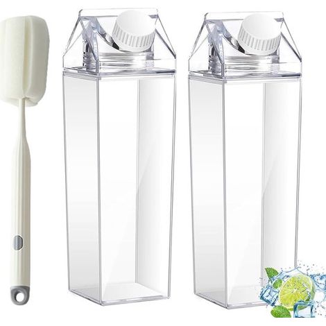 Bottiglia d'acqua in cartone del latte, 1000 ml, trasparente, ad alta capacità, bottiglia d'acqua trasparente, bottiglia del latte riutilizzabile (1/5)