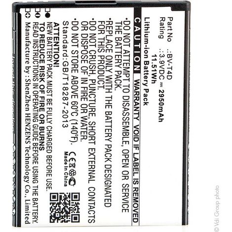 NX - Batterie téléphone, smartphone, GSM pour Microsoft 3.9V 2950mAh - BV-T4DBVT4D (1/5)
