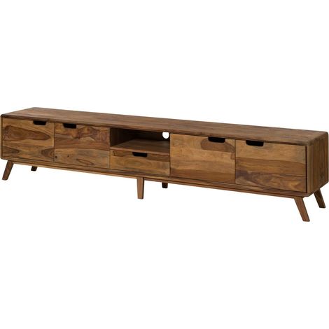TV-Board Sheesham 240x40x48 natur sandgestrahlt lackiert MALMÖ 2 227 (1/4)