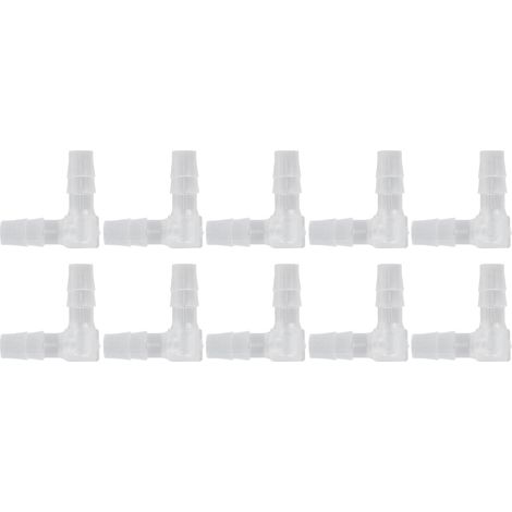 Raccord coudé 90° en plastique pour tuyau 6mm, 10 pièces, joint barbelé égal en forme de L pour aquarium (1/5)